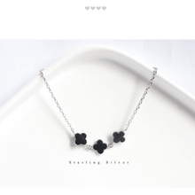 Load image into Gallery viewer, 925 Sterling Silver Shinning Bracelet For Women With Black Clover Shape